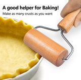 Watris Veiyi Small Rolling Pin, Wooden Dough Roller, Non-Stick Pizza Roller, Dough Baker Roller Set for Home Kitchen Baking Cooking(9.5cm/3.74in) Watris Veiyi