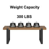 FOLUBAN Coffee Table, Modern Rustic Wood and Metal Center Table, Industrial Rectangle Cocktail Tea Table for Living Room, Brown, 47 Inch FOLUBAN