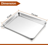 TeamFar Baking Sheet, 17.6’’ x 13’’ x 1’’ Stainless Steel Large Cookie Sheet Half Baking Pans, Non-toxic & Healthy, Easy Clean & Dishwasher Safe, Heavy Duty & Sturdy- Set of 2 TeamFar