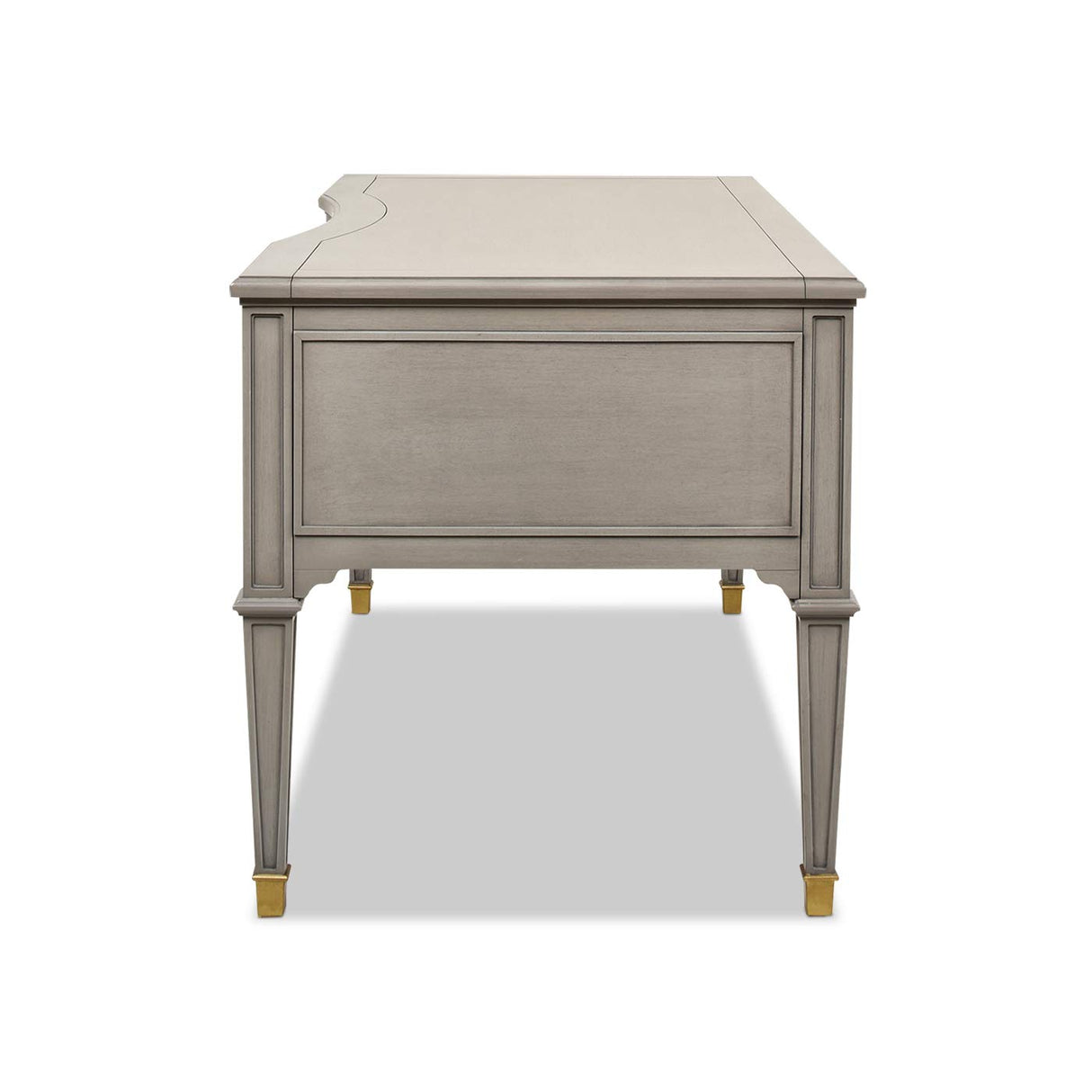 Jennifer Taylor Home JTH Luxe Dauphin Gold Accent 5-Drawer Executive Desk Jennifer Taylor Home
