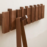 QUELLANCE Wood Coat Rack Wall Mount, Coat Hooks Hanger Wall Mounted, Heavy Duty Wall Coat Rack with 6 Hooks for Hanging Coats/Keys/Hats/Robe&Towels/Plants/Bags, Walnut QUELLANCE