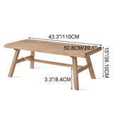 Wnutrees 43" Farmhouse Solid Wood Coffee Table, Rustic Rectangular Center Table for Living Room, Natural Wnutrees