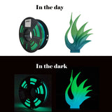Stronghero3D PLA 3D Printer Filament,Glow in The Dark Filament, Glow Green/Blue 1.75mm(2.2LBS) Accuracy +/-0.05mm for Ender3 Ender5 CR10 Stronghero3D