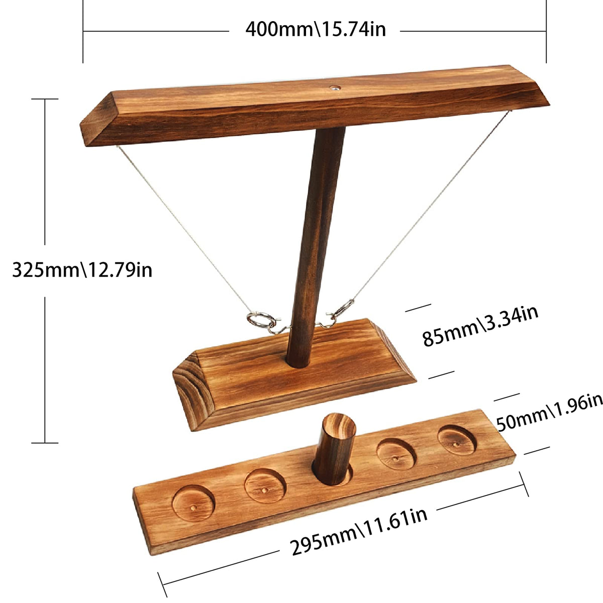 Bestdon Ring Toss Games for Adults, Fast-Paced Interactive Toss Games with Shot Ladder Bundle, Outdoor Indoor Handmade Wooden Hook and Ring Game for Bars, Home, Large Bestdon