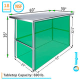 AmGood Stainless Steel Work Table Open Base | Metal Work Bench (Stainless Steel Table Open Base, 60" Long x 30" Deep) AmGood