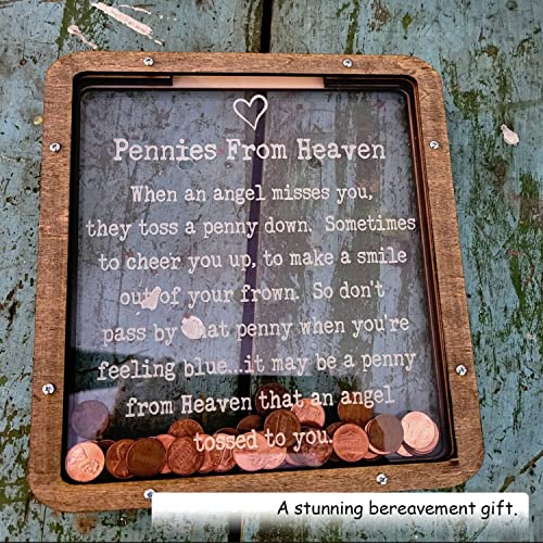 Pennies from Heaven Bank Wooden Piggy Bank Penny Bank Coin Boxes Paradise Personalized Wooden Transparent Acrylic Piggy Bank for Kids Family Friends Home Decor WoodArtSupply