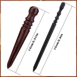WONVOC Leather Edge Burnish Kit 2 PCS Ebony Wood Leather Burnisher Tool, Round Head Leather Edge Burnishing Tool, Leather Edge Slicker Burnisher, Leather Craft Tool WONVOC