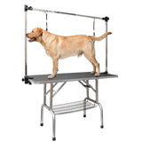 ROOMTEC 46" Dog Grooming Table,Foldable Home Pet Bathing Station with Adjustable Height Arm/Noose/Mesh Tray ROOMTEC