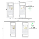 Unikito Closet Systems, 6-14FT Walk in Closet Organizer with 8 Drawers and Mirror, 168" Large Wood Closets Insert with Tower, Sturdy Wardrobe Closets Garment Rack with Extendable Hanging Rods, White Unikito
