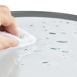 Yaheetech Round Nesting End Table Set of 2,Stacking Side Tables,Coffee Tables Set w/Metal Frame & Glass Top & Protective Foot Pads for Small Space, Living Room, Office- Black Yaheetech