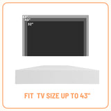 24/7 Shop at Home French 47 inch Modern Floating TV Console Table with 3D Wavy Panel Door, Wood Entertainment Center with Storage Space, Wall Corner Shelf for Living Room, Bedroom, Office, White Pure 24/7 Shop at Home