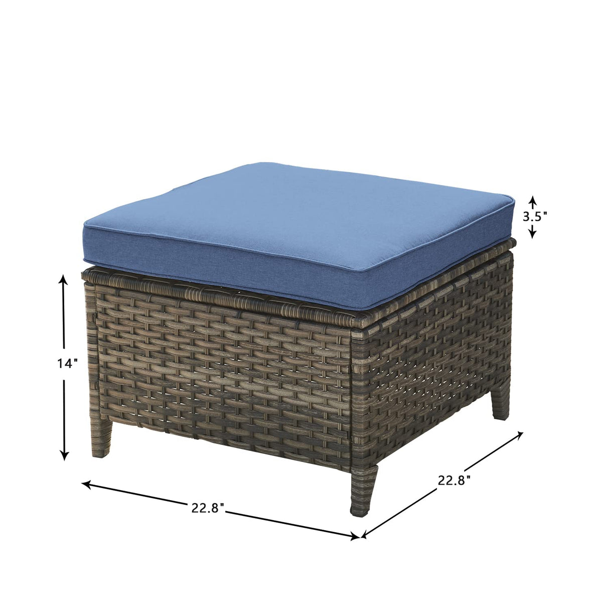 HUMMUH Patio Furniture 5 Pieces Outdoor Furniture Set Wicker Outdoor Sectional Couch with Patio Swivel Rocking Chairs,Ottomans for Patio HUMMUH