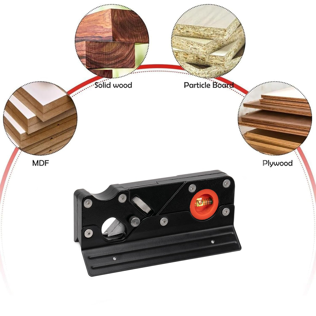 ZiBeiLe Chamfer Plane, Handheld Planers with Auxiliary Locator and 7 Blades, Woodworking Hand Planer Suitable for Quick Edge Trimming of Wood, Black, ZBD-0BA-QQK764 ZiBeiLe