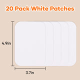HTVRONT Iron on Patches for Clothing Repair, 20 Pieces White Sublimation Patches, Fabric Patches for Clothes, White Repair Decorating Kit, Iron on Blank Patches Size 3.7" by 4.9" (9.5 cm x 12.5 cm) HTVRONT