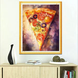 pigpigboss Pizza Diamond Painting Kit, 5D Full Round Drill Fruit Pizza Picture Gem Diamond Art Dots for Adult Beginner Home Kitchen Wall Holiday Decor (12 X 16 Inches) pigpigboss