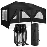 COBIZI 10x20 Pop Up Canopy Tent with 6 Sidewalls Tents for Parties Waterproof Camping Canopy Ez Up Party Tent Outdoor Portable Gazebo for Backyard Commercial Event Tent, Black COBIZI