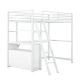 Bellemave Twin Loft Bed with Desk and Storage Drawers in White, Perfect for Kids and Teens Bellemave
