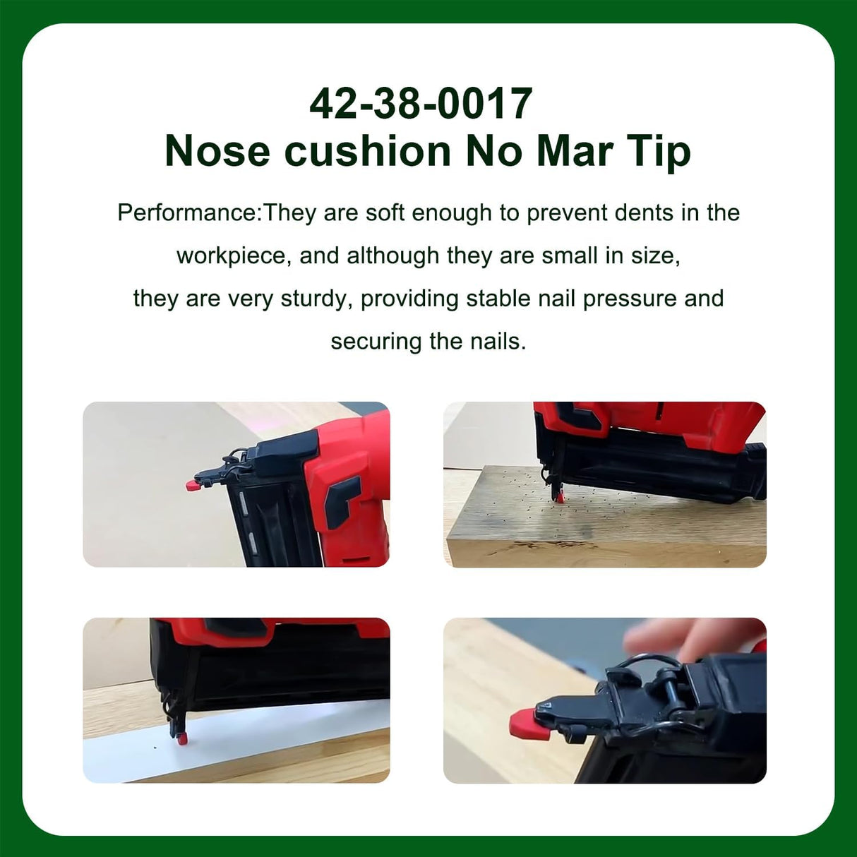 42-38-0017 Nailer Tip No Mar Pad Kit for 2746-20 M18,18 Gauge Brad Nailer Rubber Gun Tip for M18 Battery Nailers/Staplers(Set of 9) Brlyeeanze