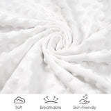david's kids Minky Baby Blanket for Boys Girls Neutral, Soft Lightweight Micro Fleece Blanket with Double Layer, Dotted Backing, Breathable Receiving Blanket for Newborns, 30x40 Inches, White david's kids