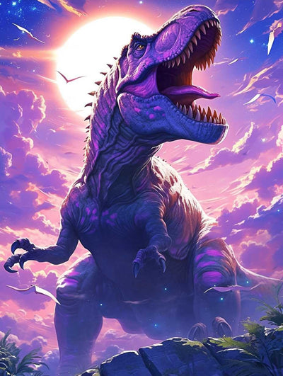 YOUSHIHA Colorful Dinosaur Diamond Painting Kits for Adults,DIY 5D Animal Diamond Art Full Drill for Adult,for Beginner Home Wall Decor Gift 8x12 Inch