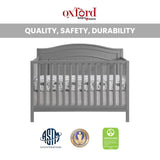 Oxford Baby Nolan 4-in-1 Convertible Crib, Dove Gray, GreenGuard Gold Certified Oxford Baby