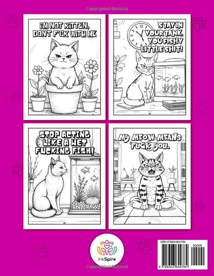 Swearing Cats Coloring Book For Adults: Coloring Book of Funny Kitty Memes For Adult Relaxation and Stress Relief