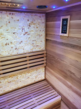Canadian Red Cedar Wood Swedish Indoor Traditional Wet/Dry 1-2 Person Sauna SPA with 6KW 200F Heater and Rocks MCP-Distributions