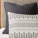INK+IVY Rhea 100% Cotton Duvet Set Mid Century Modern Boho Design, All Season Comforter Cover Bedding Set, Matching Shams, King/Cal King, Geometric Clipped Jacquard Ivory 3 Piece INK+IVY