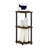 Furinno TURN-N-TUBE Corner Shelf, 3-Tier Corner Bookshelf, Display Storage Shelves with Open Shelves, for Organization and Storage, Living Room, Home Office, Garage, Amber Pine Furinno