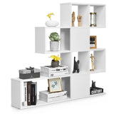 Tangkula 8 Cubes Bookshelf, Modern Ladder Corner Bookcase, 8-Cube Open Stepped Storage Bookcase, 5-Tier Display Shelf for Home Office, 47 x 8 x 43 Inch, Living Room Divider Bookshelf Tangkula