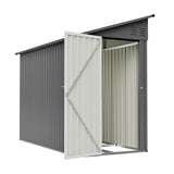 4×8 Ft Outdoor Storage Shed, Metal Lean to Storage Shed for Backyard, Patio, Garden, Gray LZBEITEM