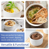 Nuwave Ceramic Ramekins 4oz Set of 6, Classic Elegant Style Ramekins for Baking Souffles, Creme Brulées, Custards, Puddings, Oven, Microwave & Dishwasher-Safe, Ivory White Nuwave