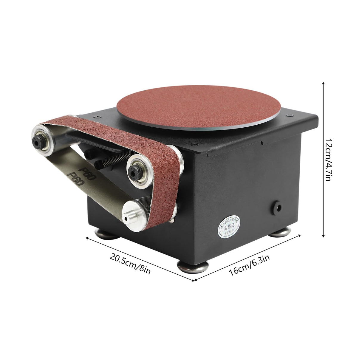 AGULIUM 6-Inch Mini Disc Sander, 7 Speed Adjustable Bench Belt Sander Grinder, Electric Tabletop Belt Sanders for Metal Wood Knife Steel Iron Plastic Working, 100W 110V AGULIUM