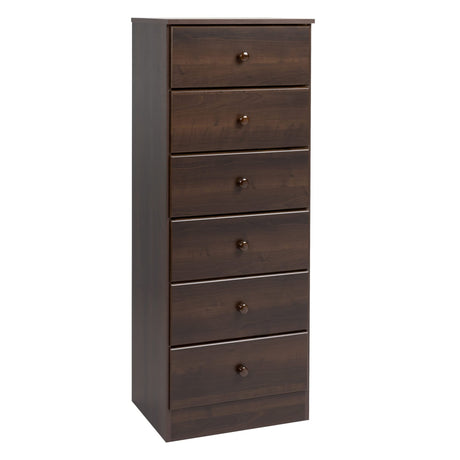Prepac Astrid Tall Brown Dresser: 16"D x 20"W x 52"H, 6-Drawer Chest for Bedroom by Prepac - Perfect Chest of Drawers for Ample Storage, Espresso Prepac