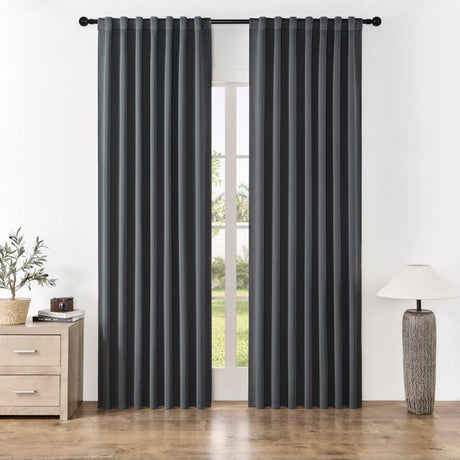 Joydeco Blackout Curtains 108 Inches Long for Bedroom, Thermal Insulated Black Out Curtains 2 Panels Set, Room Darkening Drapes for Living Room Window Rod Pocket Back Tab (W52 x L108 Inch, Dark Grey) Joydeco