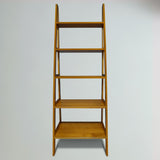 Casual Home 100% Solid Wood 5-Shelf Ladder Bookcase, 24.75" W x 16" D x 72" H, Chestnut, 5-Tier Freestanding Ladder Shelf Casual Home
