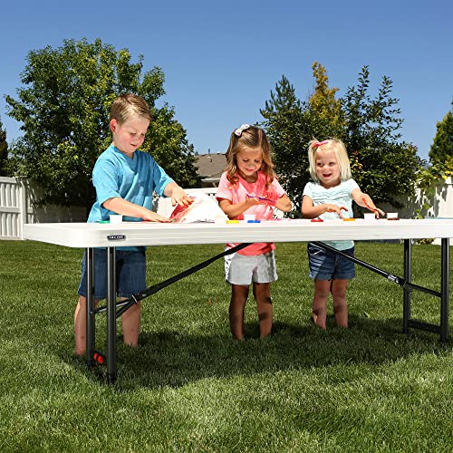 Lifetime Products 80565 Adjustable Height Folding Utility Table, 6' , Almond Lifetime