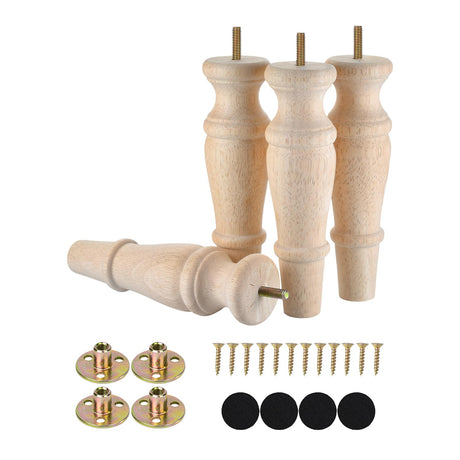 Michanco Wooden Furniture Legs 8 Inch Set of 4 Unfinished Replacement Parts for Couch Sofa Chair Ottoman Cabinet Michanco