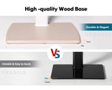 FITUEYES Floor TV Stand Tall for Living Room, Bedroom, Corner TV Stands for TVs up to 70 Inch Swivel TV Mount Stand with Height Adjustable Shelf Upgrade Sturdy Wood Base White FITUEYES