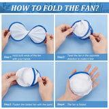 BENECREAT 32Pcs 8 Colors Rainbow Edge White Foldable Fan, 9.8inch Nylon Sublimation Fans Foldable Flying Disc Fans Colorful Edge Fan Set with Bag for Wedding Summer Outdoor Activity BENECREAT