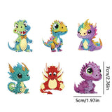 JBTM24 Diamond Painting Keychains Kits, Double Sided Diamond Art Keyrings for Adults, DIY Art Key Rings Ornaments Kits (Dinosaur) JBTM24