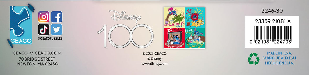 Ceaco - Disney's 100th Anniversary - Stitch Collage - 300 Oversized Piece Jigsaw Puzzle Ceaco