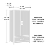 Sauder Cannery Bridge Armoire, L: 32.36" x W: 22.52" x H: 59.80", Sindoori Mango finish Sauder