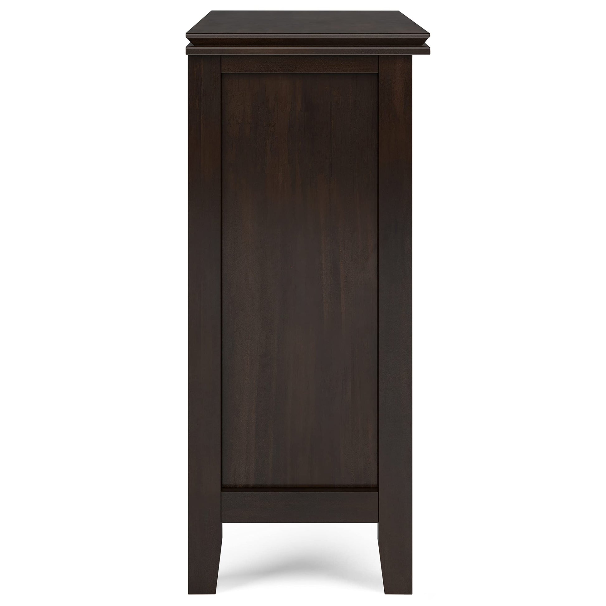 SIMPLIHOME Artisan SOLID WOOD 30 Inch Wide Contemporary Low Storage Cabinet in Tobacco Brown, For the Living Room, Entryway and Family Room - WoodArtSupply