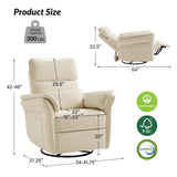 HULALA HOME Nursery Glider Recliner with Adjustable Headrest and Armrests, Power Swivel Rocker Recliner Chair with USB Port and Storage Bags, GREENGARD, FSC, CertiPUR-US® Certified, Beige HULALA HOME