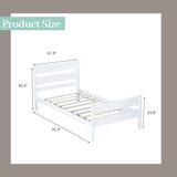 Duxelifin Twin Bed Frames Wood, Wood Twin Bed Frame with Headboard and Footboard, Platform Bed for Bedroom, Guset Room, No Box Spring Needed, White Duxelifin
