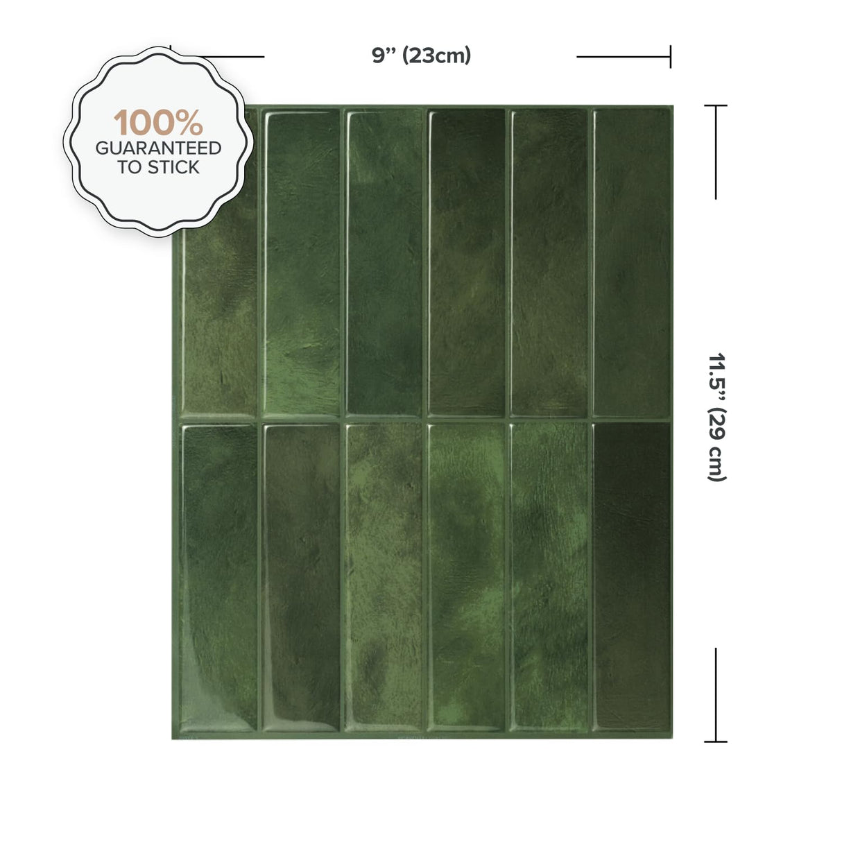 Smart Tiles SMART TILES Peel and Stick Backsplash - 5 Sheets of 11.43'' x 9'' - 3D Adhesive Peel and Stick Tile Backsplash for Kitchen, Bathroom, Wall Tile, Sefrou Green Smart Tiles