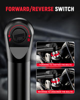 Tarlido 3/8" Electric Ratchet Wrench, 4" Extended 40 Ft-Lbs 400 RPM 12V Cordless Battery Powered Ratchet Wrench Set with LED Light, Including 2 Batteries, 11 Sockets and Fast Charge Tarlido