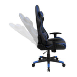Flash Furniture X20 Gaming Chair Racing Office Ergonomic Computer PC Adjustable Swivel Chair with Fully Reclining Back in Blue LeatherSoft Flash Furniture