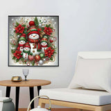 Christmas Winter Diamond Painting Kits For Adults,Snowman Family 5D Diamond Art Kits For Beginner,DIY Full Round Drill Diamond Arts and Crafts Gem Art Painting for Home Wall Decor 14 X 14inch SHICERNHJ